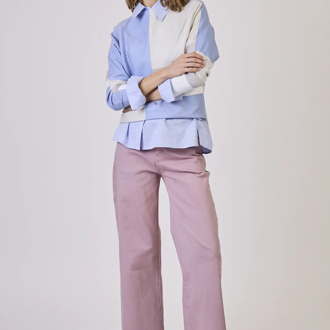 JEANS WIDE LEG ROSA (TALLA 42) 1