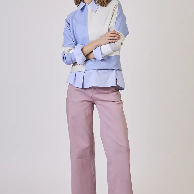 JEANS WIDE LEG ROSA (TALLA 42) 1