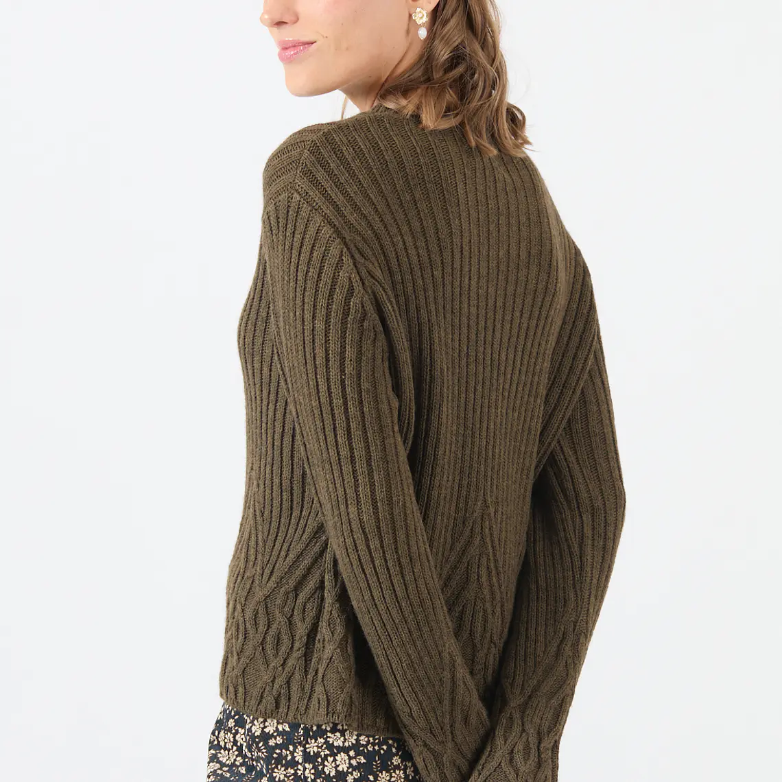 SWEATER CUELLO REDONDO CON ALPACA COLOR VERDE (TALLA S a XL) 3