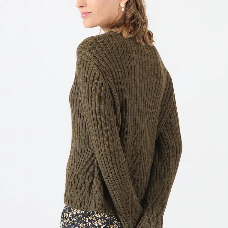 SWEATER CUELLO REDONDO CON ALPACA COLOR VERDE (TALLA S a XL) 3