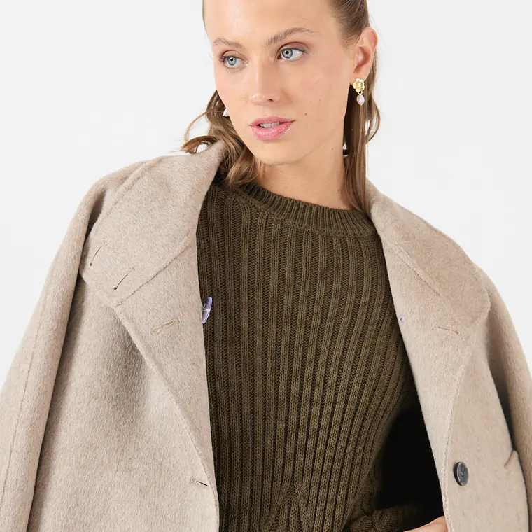 SWEATER CUELLO REDONDO CON ALPACA COLOR VERDE (TALLA S a XL) 5