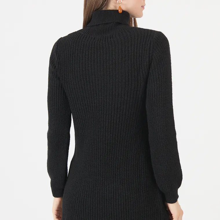 SWEATER CUELLO ALTO CON ALPACA COLOR NEGRO (TALLA S a XL) 3