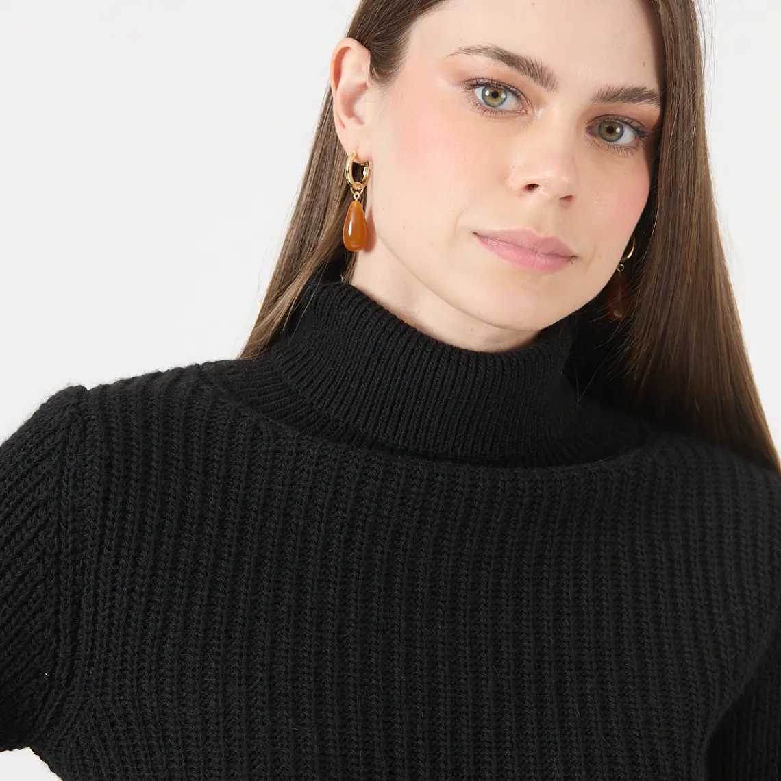 SWEATER CUELLO ALTO CON ALPACA COLOR NEGRO (TALLA S a XL) 5