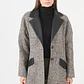 ABRIGO CUELLO SASTRE CON LANA MELANGE NEGRO (TALLA S a XL) - Miniatura 3