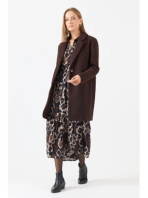 ABRIGO CASUAL CUELLO SASTRE COLOR CAFÉ (TALLA M a XL)