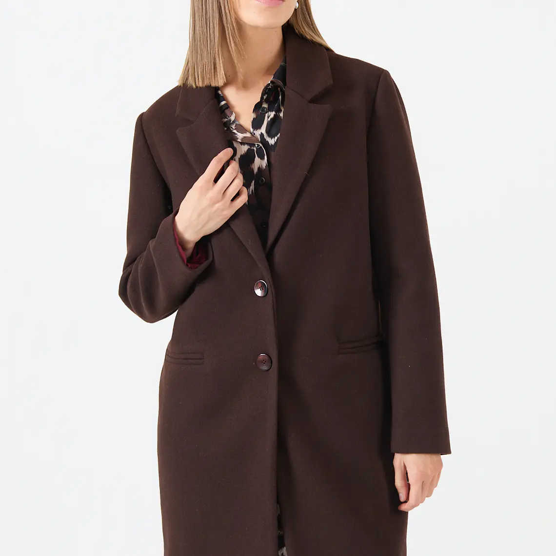 ABRIGO CASUAL CUELLO SASTRE COLOR CAFÉ (TALLA M a XL) 3