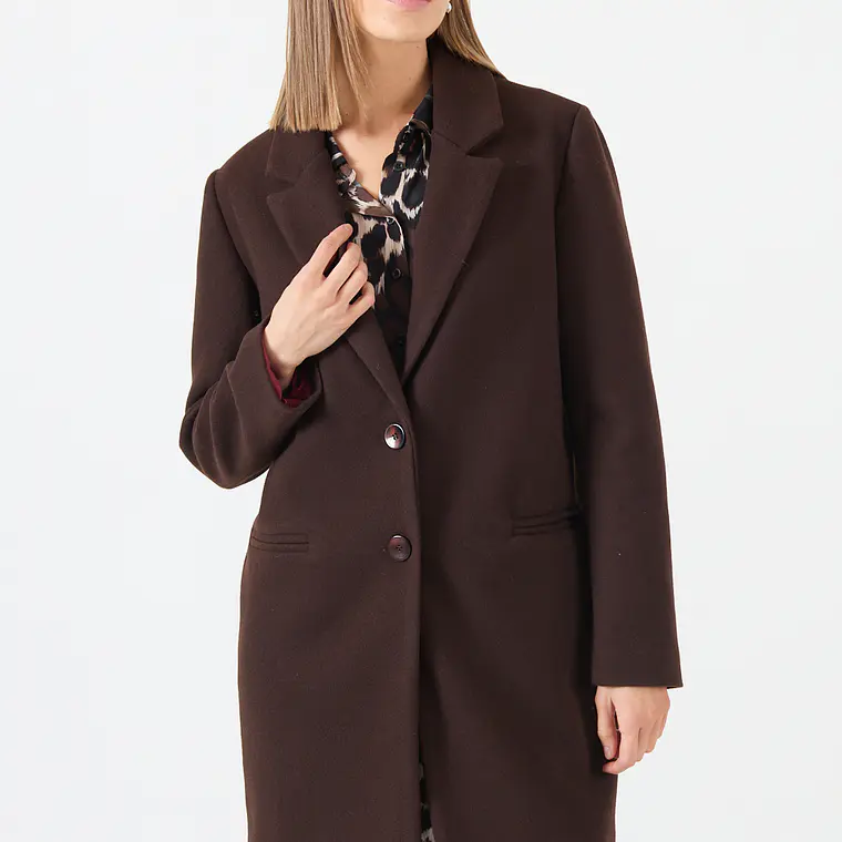 ABRIGO CASUAL CUELLO SASTRE COLOR CAFÉ (TALLA M a XL) 3