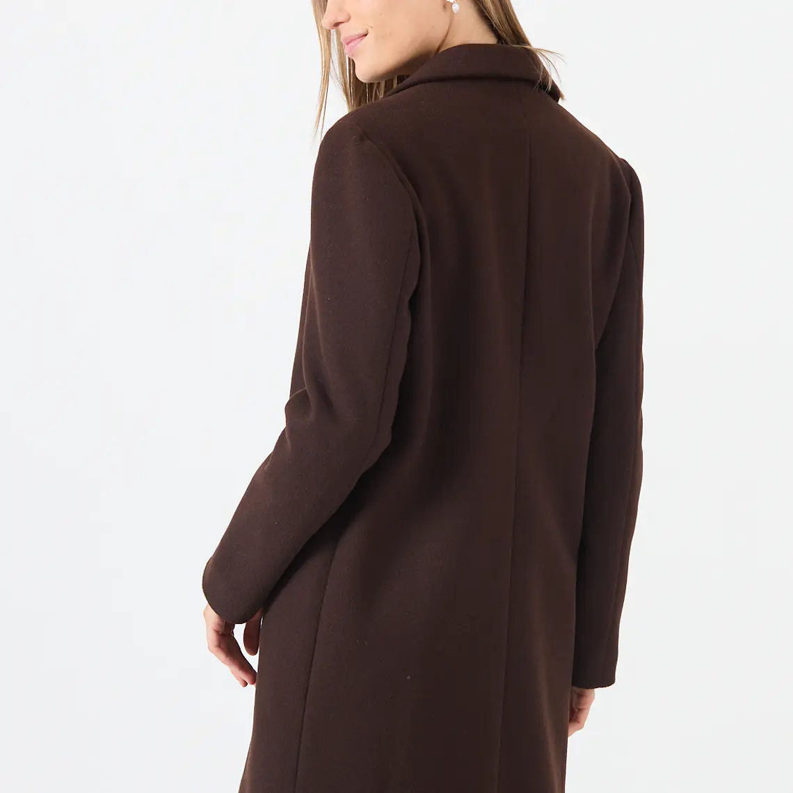 ABRIGO CASUAL CUELLO SASTRE COLOR CAFÉ (TALLA M a XL) 5