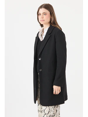 ABRIGO CASUAL CUELLO SASTRE NEGRO (TALLA L y XL)