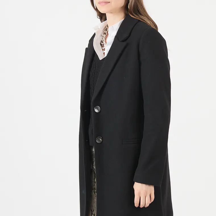 ABRIGO CASUAL CUELLO SASTRE NEGRO (TALLA L y XL) 1