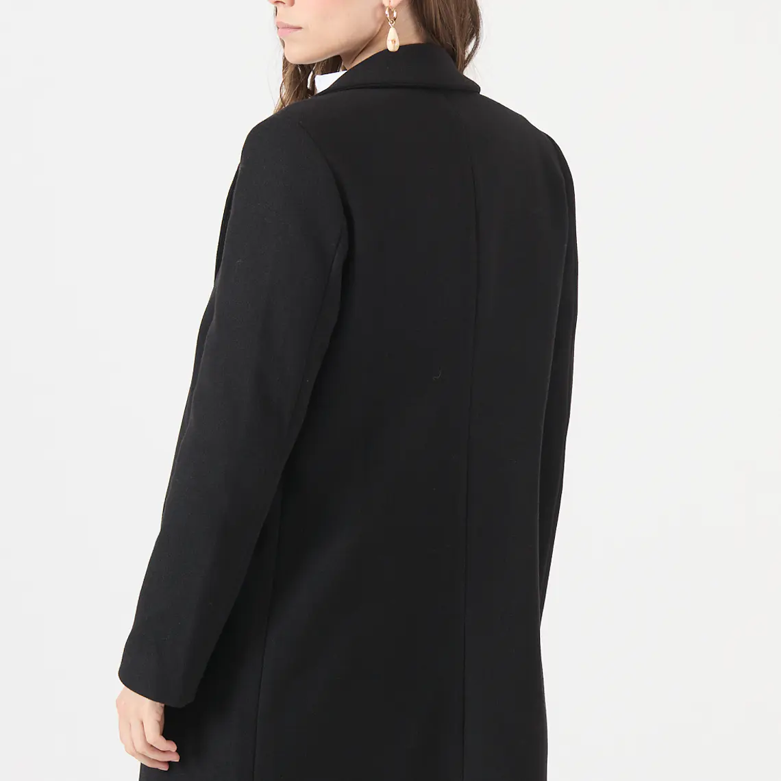 ABRIGO CASUAL CUELLO SASTRE NEGRO (TALLA L y XL) 5
