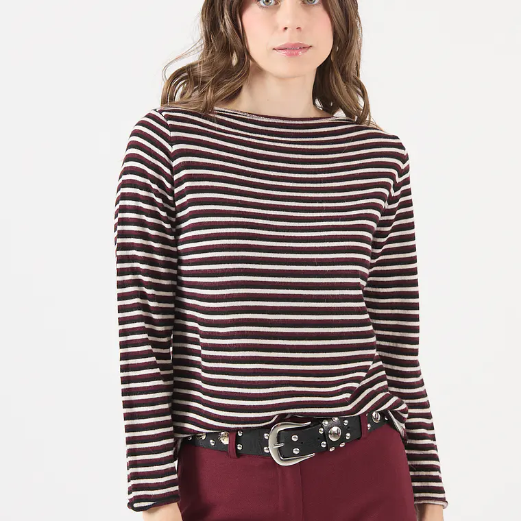 SWEATER CON ALPACA CON RAYAS NEGRO (TALLA S a XL) 4