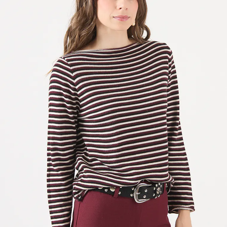 SWEATER CON ALPACA CON RAYAS NEGRO (TALLA S a XL) 1