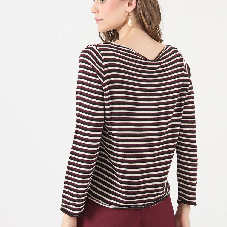 SWEATER CON ALPACA CON RAYAS NEGRO (TALLA S a XL) 5