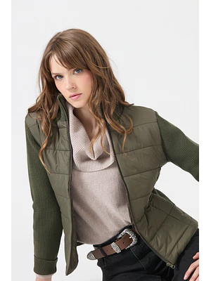 PARKA CUELLO ALTO COLOR VERDE (TALLA XL)