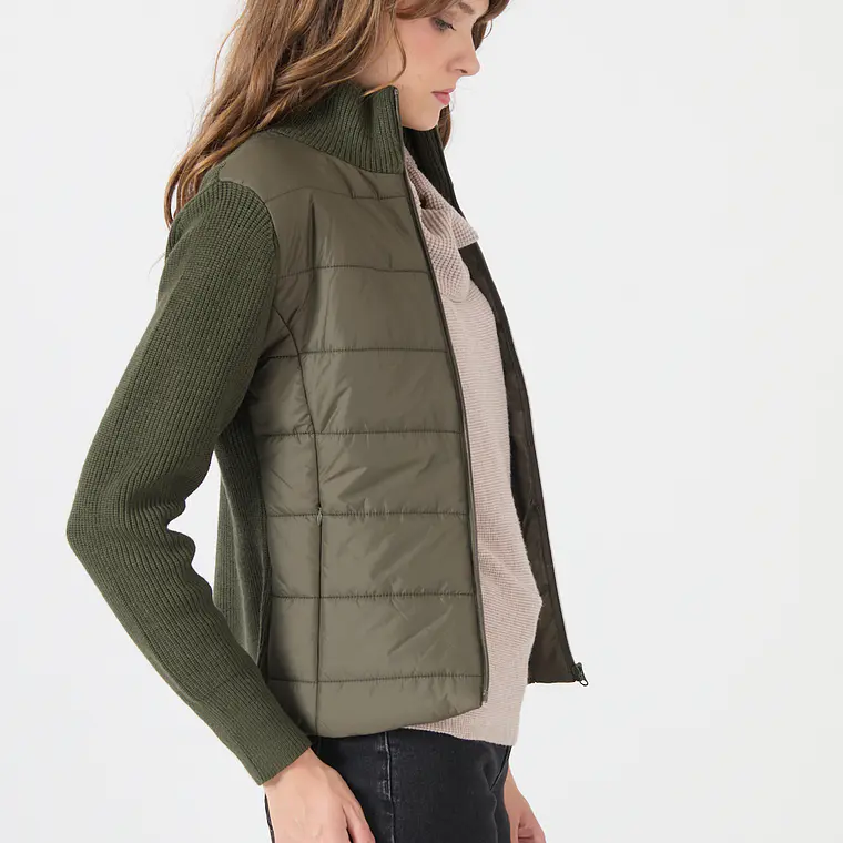 PARKA CUELLO ALTO COLOR VERDE (TALLA XL) 3