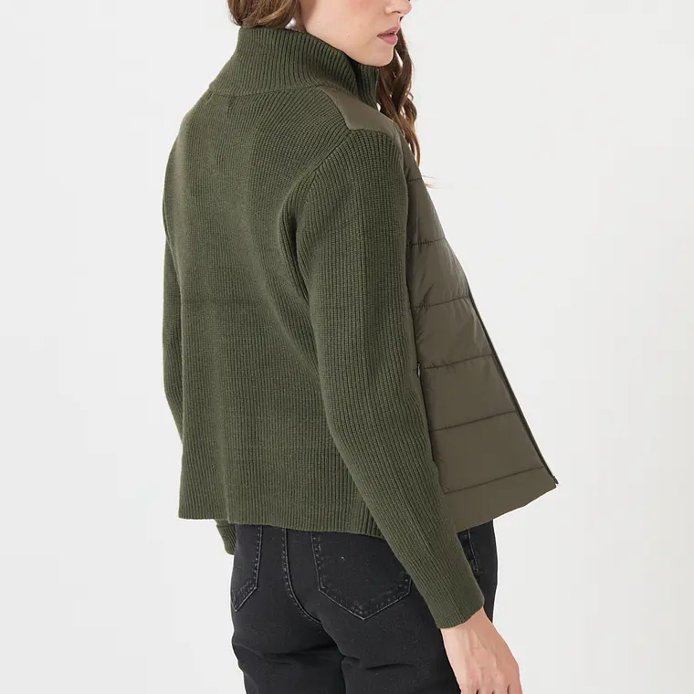 PARKA CUELLO ALTO COLOR VERDE (TALLA XL) 4