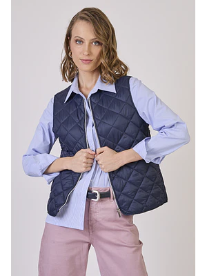 PARKA CUELLO REDONDO COLOR AZUL MARINO (TALLA M)