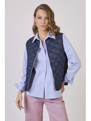 PARKA CUELLO REDONDO COLOR AZUL MARINO (TALLA M)