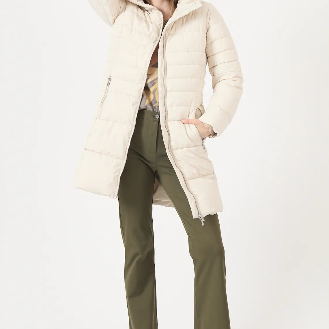 PARKA CUELLO CON GORRO COLOR CRUDO (TALLA L) 3