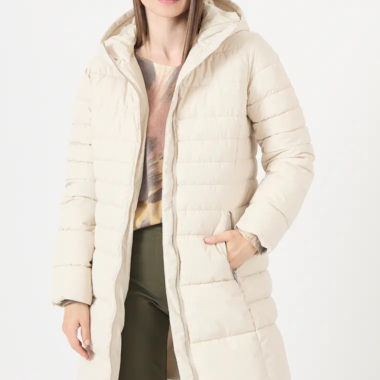 PARKA CUELLO CON GORRO COLOR CRUDO (TALLA L) 1