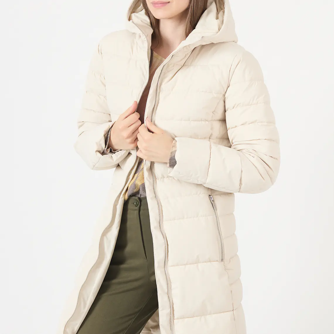 PARKA CUELLO CON GORRO COLOR CRUDO (TALLA L) 4