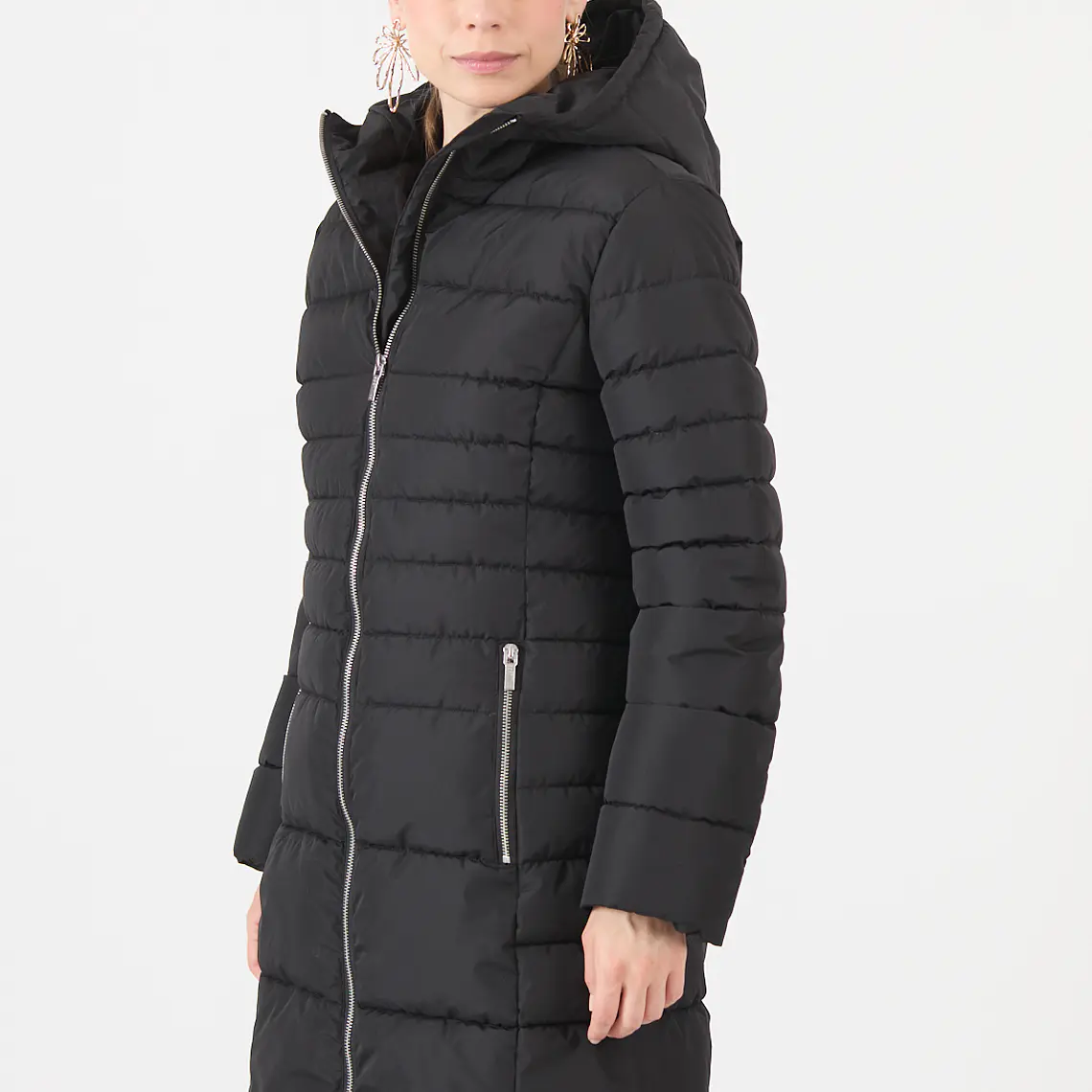 PARKA CUELLO CON GORRO COLOR NEGRO (TALLA S a L) 4
