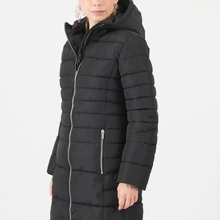 PARKA CUELLO CON GORRO COLOR NEGRO (TALLA S a L) 4