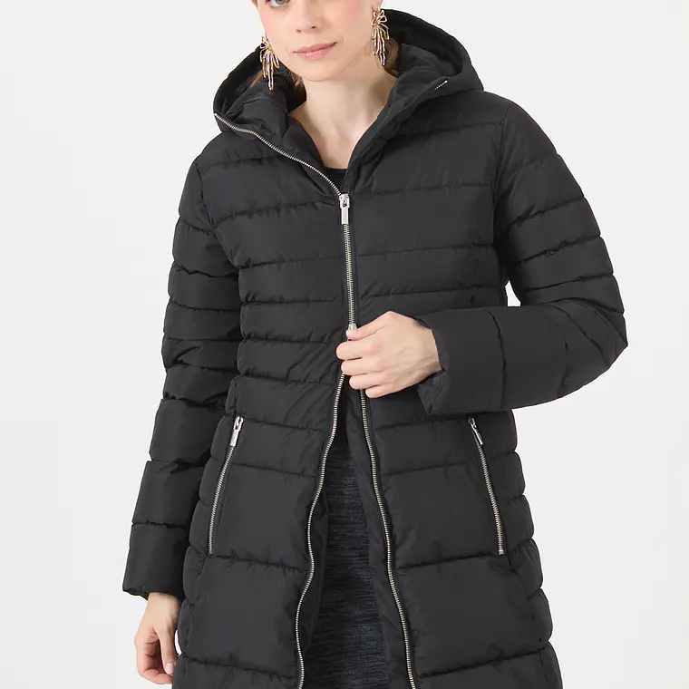 PARKA CUELLO CON GORRO COLOR NEGRO (TALLA S a L) 6