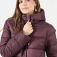 PARKA CUELLO CON GORRO COLOR BURDEO (TALLA S a L) - Miniatura 2