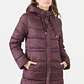 PARKA CUELLO CON GORRO COLOR BURDEO (TALLA S a L) - Miniatura 1