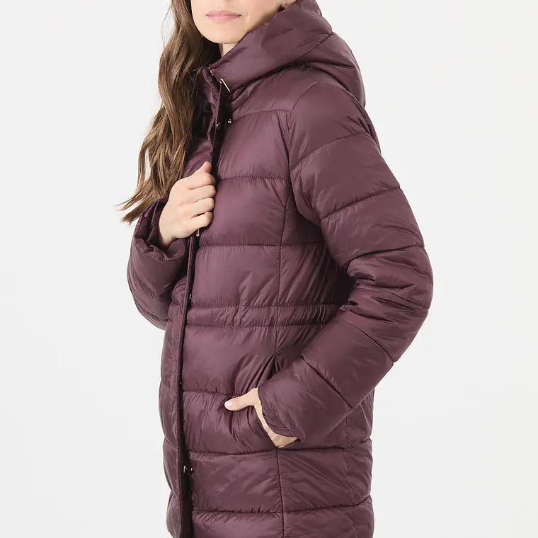 PARKA CUELLO CON GORRO COLOR BURDEO (TALLA S a L) 5