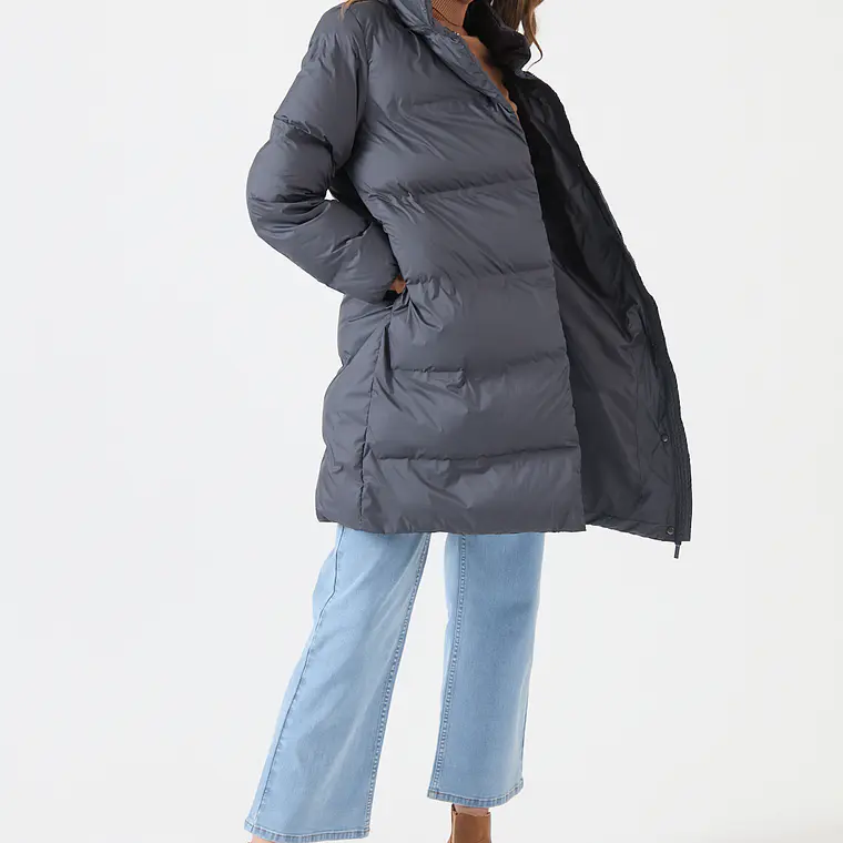 PARKA GRIS OSCURO CUELLO ALTO (TALLA S a XL) 2