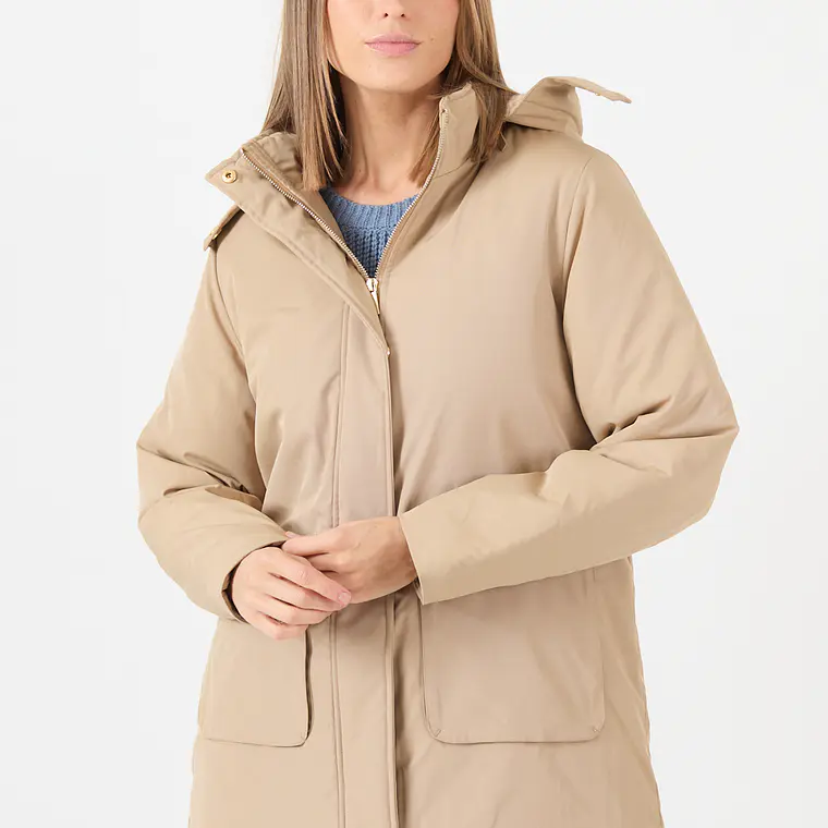 PARKA BEIGE CUELLO CON GORRO (TALLA M a XL) 1