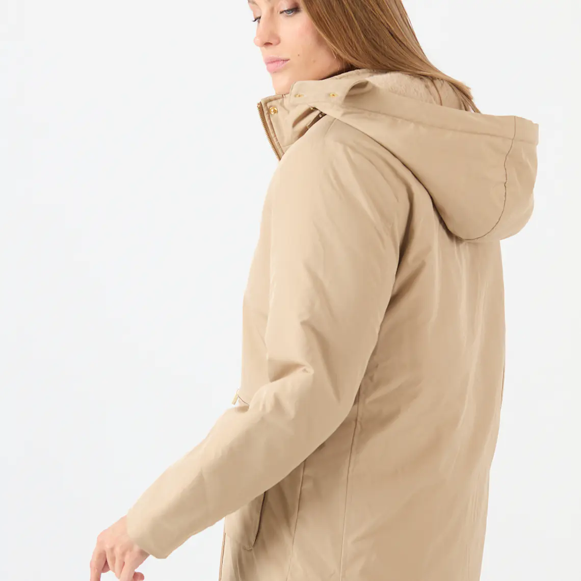 PARKA BEIGE CUELLO CON GORRO (TALLA M a XL) 5