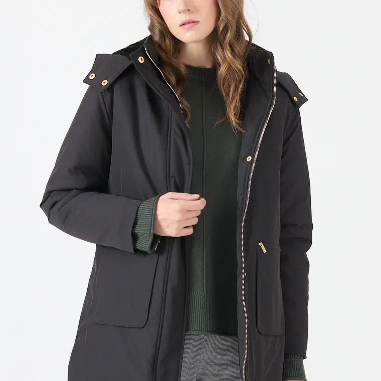 PARKA NEGRO CUELLO CON GORRO (TALLA S a XL) 3