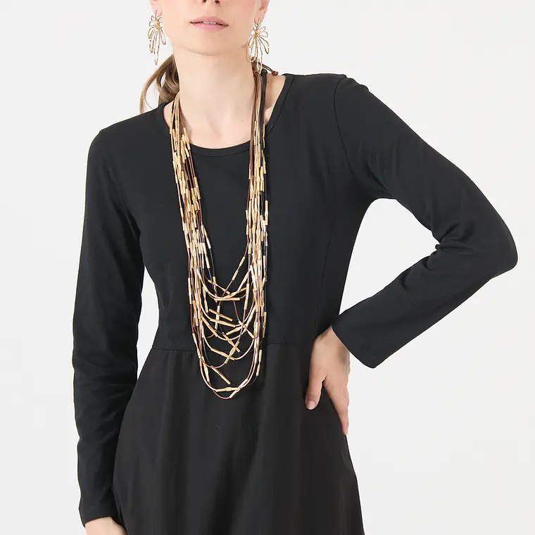 VESTIDO CUELLO REDONDO NEGRO (TALLA S a XL) 1