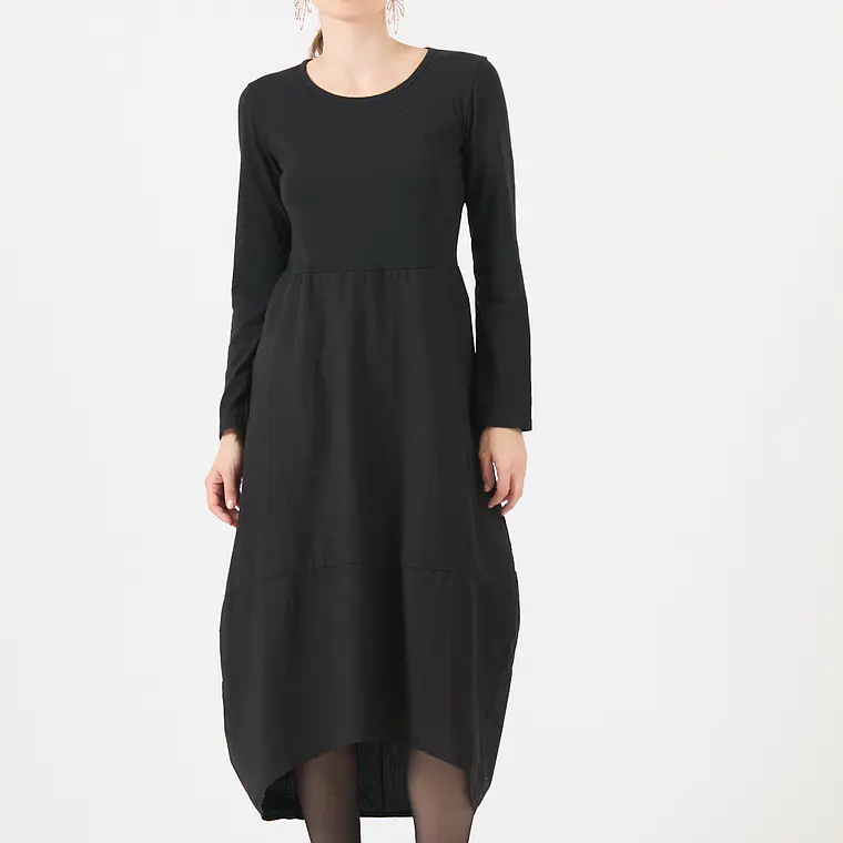 VESTIDO CUELLO REDONDO NEGRO (TALLA S a XL) 3