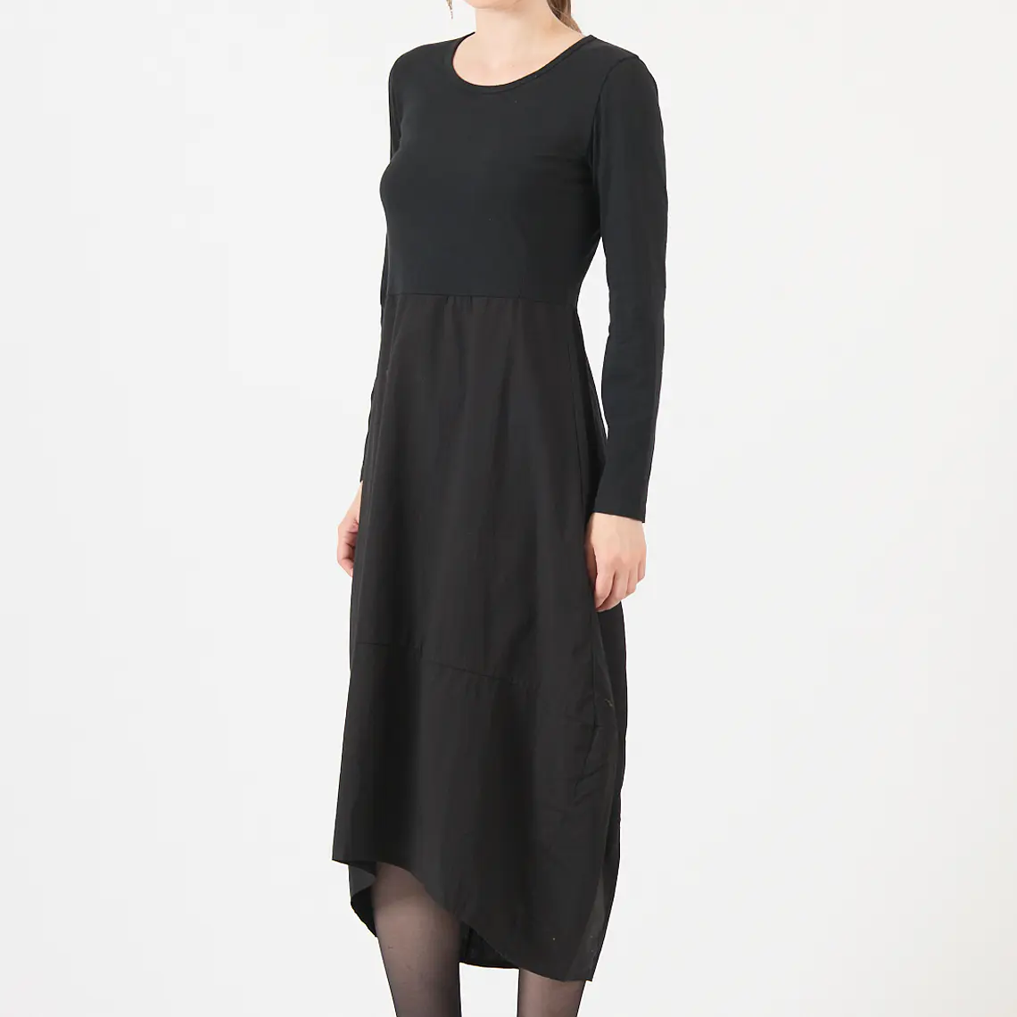 VESTIDO CUELLO REDONDO NEGRO (TALLA S a XL) 4