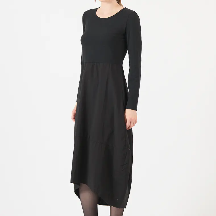 VESTIDO CUELLO REDONDO NEGRO (TALLA S a XL) 4