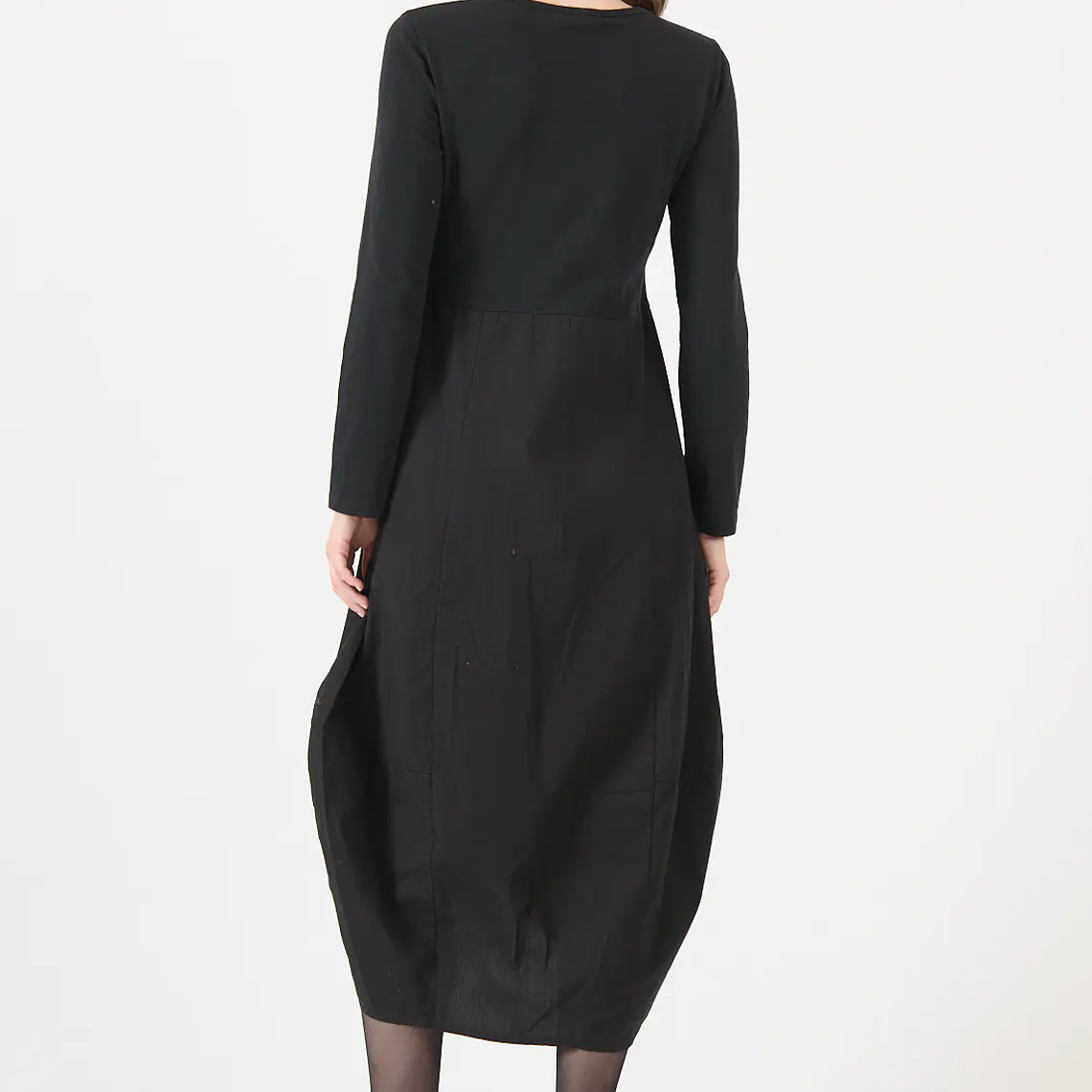 VESTIDO CUELLO REDONDO NEGRO (TALLA S a XL) 5