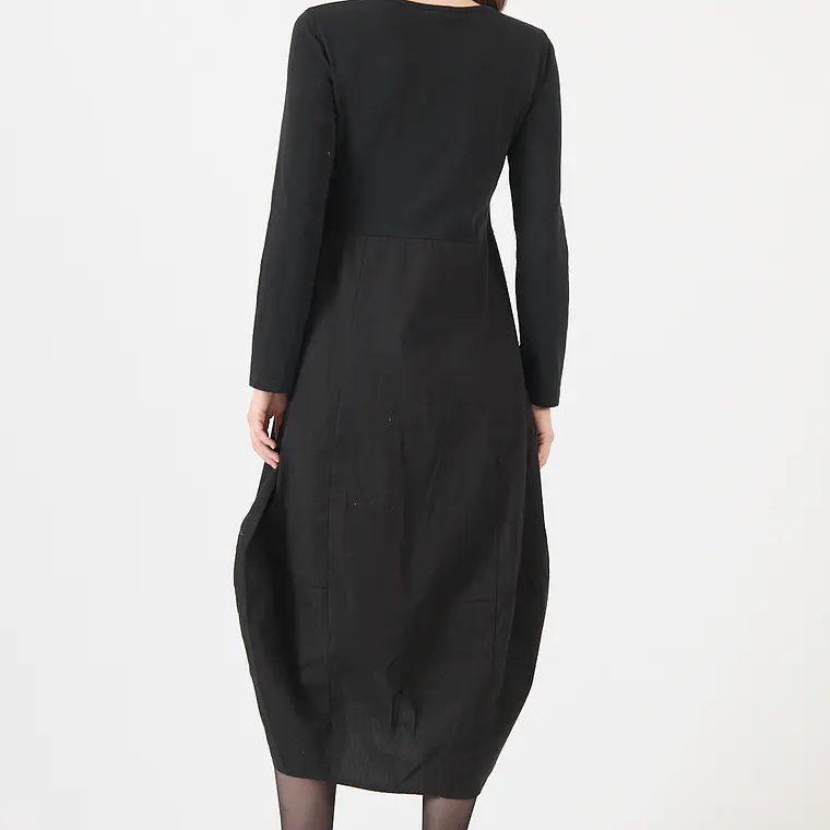VESTIDO CUELLO REDONDO NEGRO (TALLA S a XL) 5