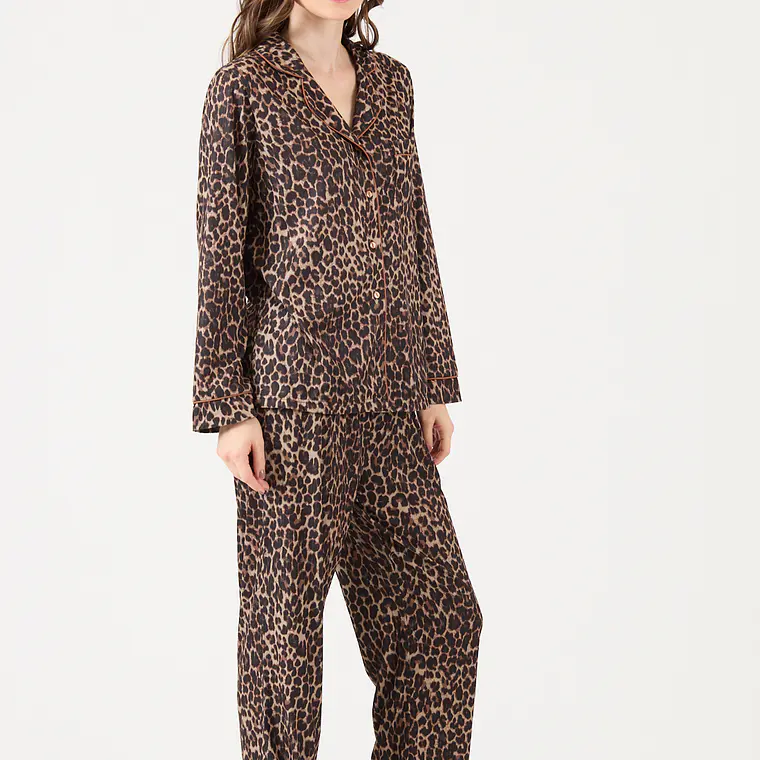 PIJAMA ESTAMPADO CAFÉ (TALLA L) 4