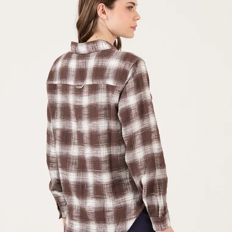 BLUSA CUADRILLE CAFÉ (TALLA S a XL) 5
