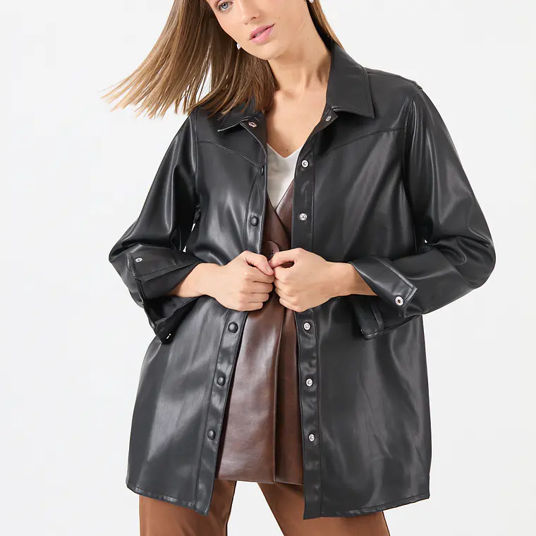 BLUSA NEGRO ESTILO CUERO (TALLA M a XL) 3