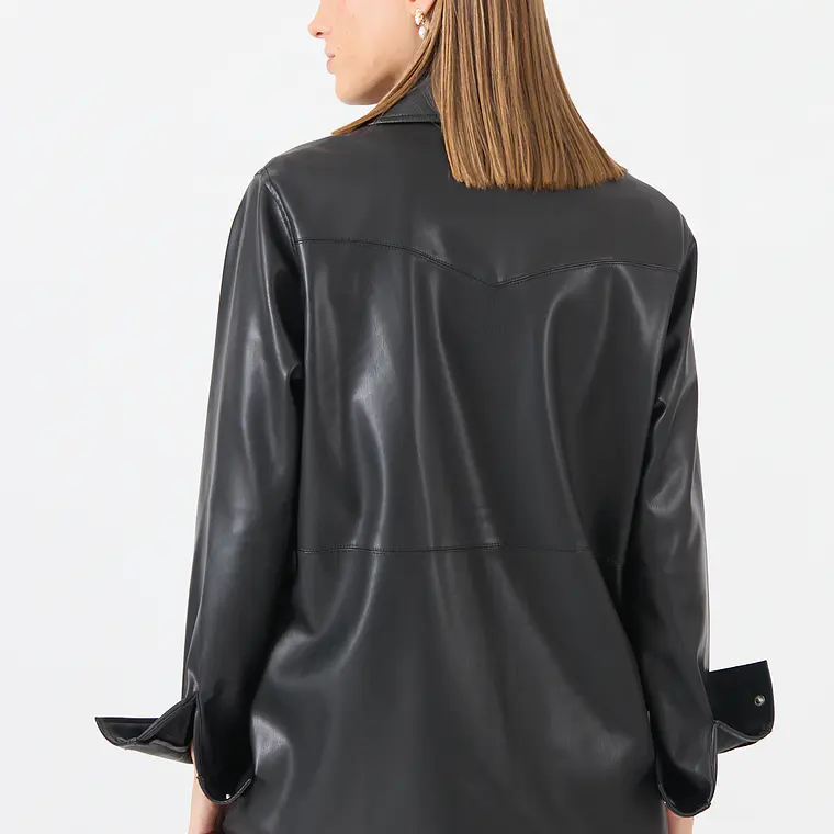 BLUSA NEGRO ESTILO CUERO (TALLA M a XL) 5