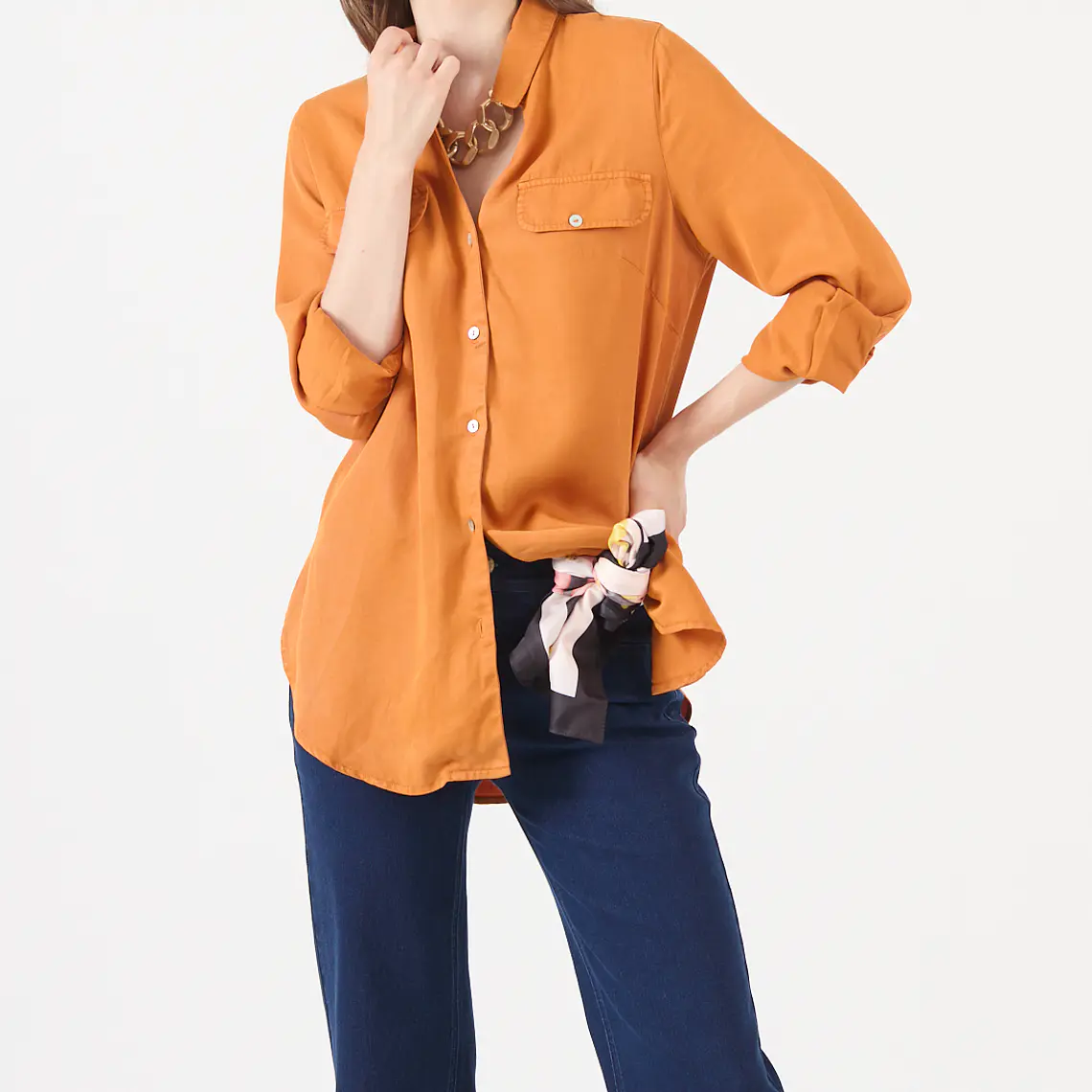 BLUSA LYOCELL NARANJO (TALLA S a XL) 2