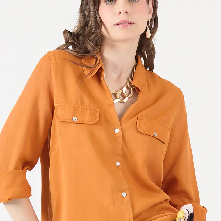 BLUSA LYOCELL NARANJO (TALLA S a XL) 3