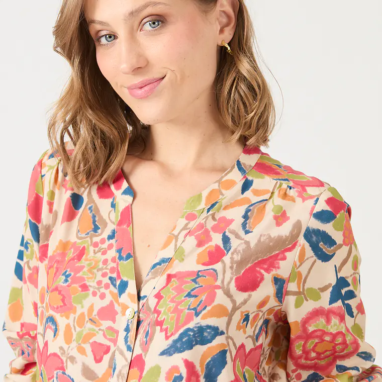 BLUSA ESTAMPADA ROSA (TALLA S) 3
