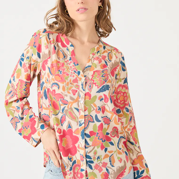 BLUSA ESTAMPADA ROSA (TALLA S) 1